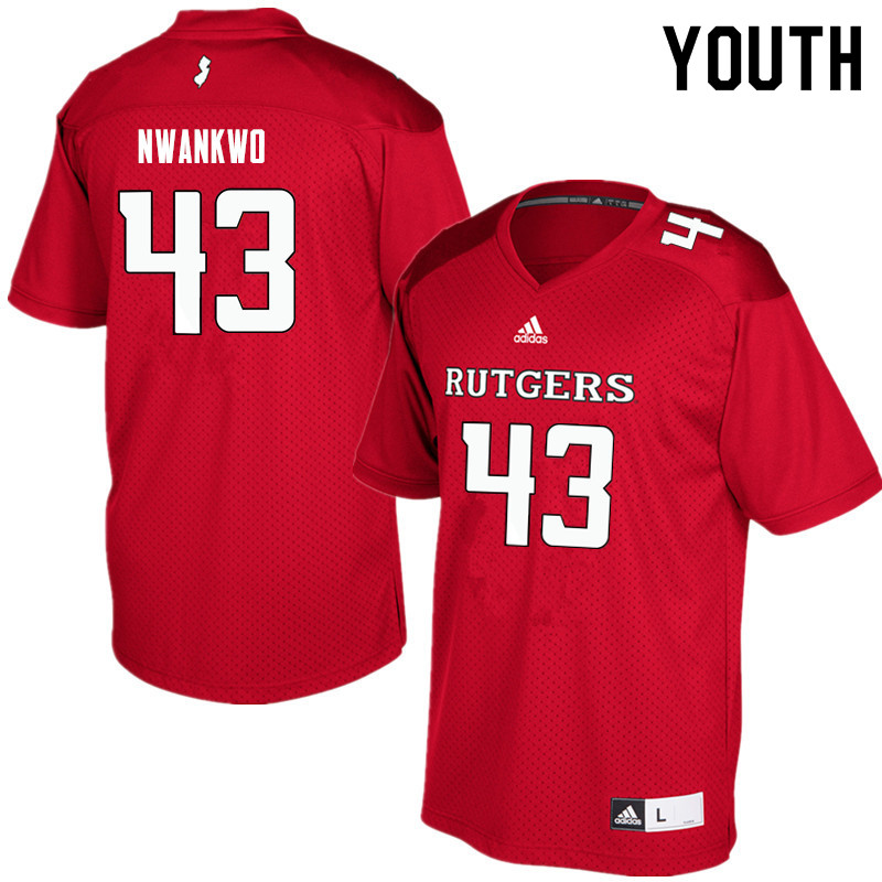 Youth #43 Chike Nwankwo Rutgers Scarlet Knights College Football Jerseys Sale-Red - Click Image to Close